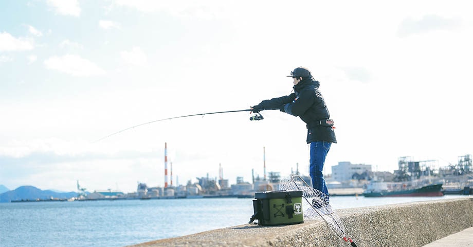 釣りをする理学療法士